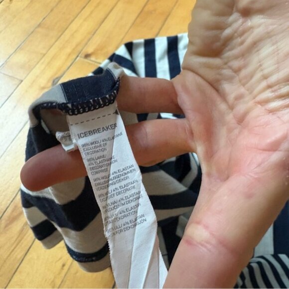 Icebreaker Sz S Strip Coastal Nautical Wool Casual Relaxed Dress - Picture 10 of 10